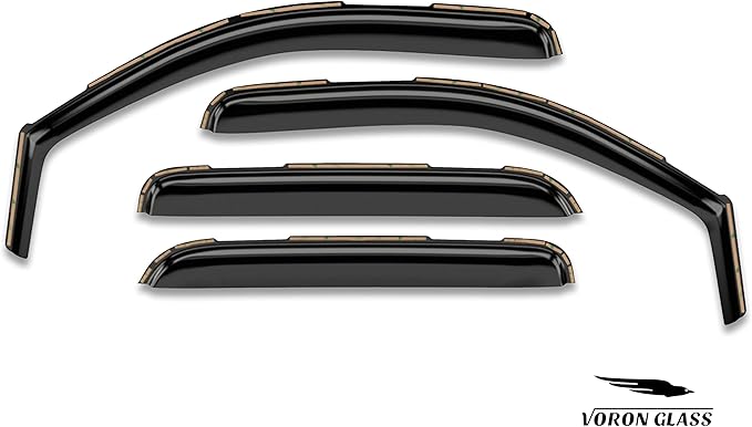 Voron Glass in-Channel Extra Durable Rain Guards for Chevrolet (Chevy) Silverado 2500HD/3500HD 2007-2014 Crew Cab, Window Deflectors, Vent Window Visors, 4 Pieces - 200265