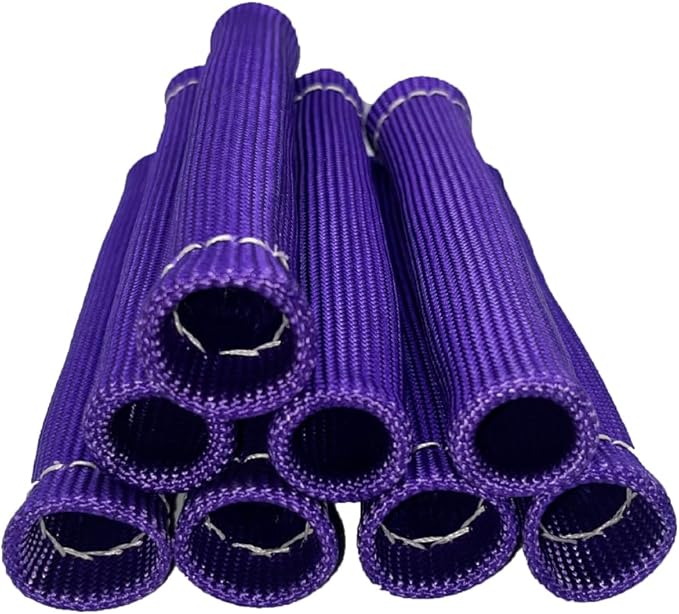 Spark Plug Wire Boots Protection 8 PCS Spark Plug Wire Heat Shield 6 Inches 2500° Spark Plug Heat Sleeve Cover Wrap for LS1 / LS2 Sbc BBC 350 454 (Purple)