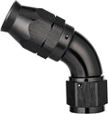 EVIL ENERGY 12AN 60 Degree PTFE One Piece Full Flow End Hose Fitting Aluminum Black