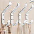 Coat Hook for Hanging, 20LB (Max), Stainless Wall Hooks for Towel, Hat, Backpack, Key, Clothes, Wall Mounted Coat Hanger for Closet, Metal, White, 4 Pack
