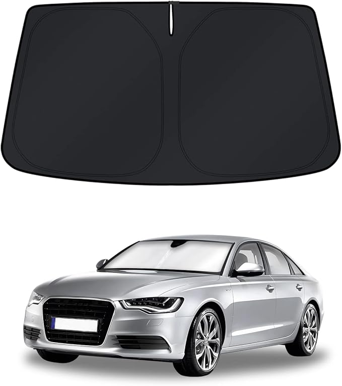 KUST Windshield Sun Shade for Audi A6 Accessories 2019-2024 2025 Window Shade Sun Visor Cover Foldable Blocks UV Rays Keep Your Car Cooler