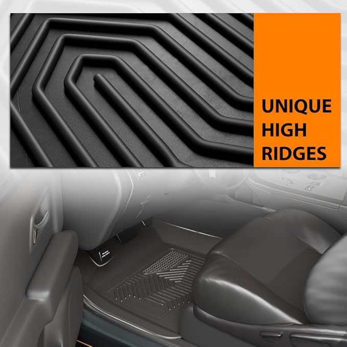 G-PLUS Heavy Duty TPE Floor Mats Cargo Liner Fit for Honda Pilot 2023 2024 2025 All Weather Full Cover Protection 1st & 2nd & 3rd Row Liner TPE Car Floor Cargo Liners Black,Alfombras para carro