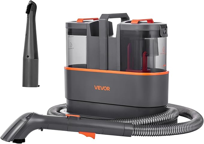 VEVOR Carpet Cleaner Machine, 50.72 oz Clean Water Tank & 27.05 oz Dirty Water Tank, Portable Upholstery Shampooer, 11.5Kpa Handheld Furniture Extractor, Spot and Stain Deep Cleaner for Rug Couch Car