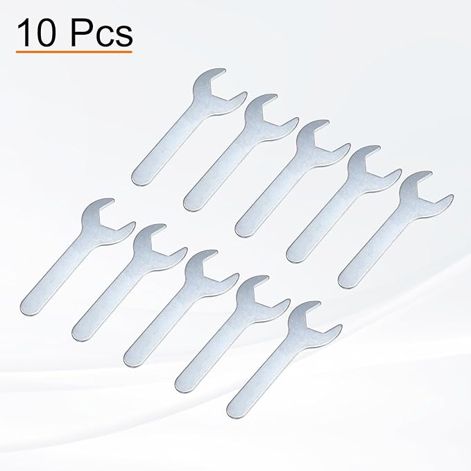 HARFINGTON 10pcs Small Wrench 24x120x2.3mm Metric U-Shaped Single Open Ended Spanner Super Thin Flat Head Galvanizing Wrench for Automotive Repair Furniture Assembly