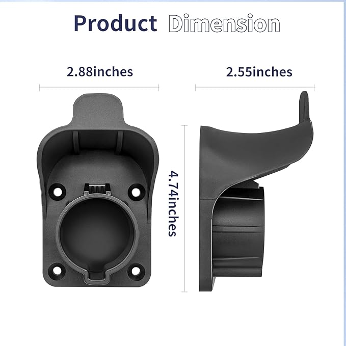 EV Charger Holder Wall Mount for SAE J1772 - Heavy Duty Electric Vehicle Connector Nozzle Holster Dock with Anti-Drop Lock, for Home, Garage, and Outdoor Use