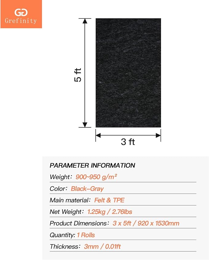 36"x60" Garage Floor Mat & Oil Spill Mat, Heavy Duty Under Car Mat for Garage & Driveway, Protects Against Oil, Chemicals & Stains with TPE Anti-Leak Backing, Reusable & Washable
