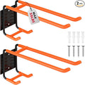 2-Piece 9.4" Heavy Duty Garage Hooks, Sturdy Utility Hooks Holds 55 LB Wall Mount Garden Tool Organizer Hangers for Hanging Shovel Ladder Chairs Strollers Power Tool Tire and More (Orange)