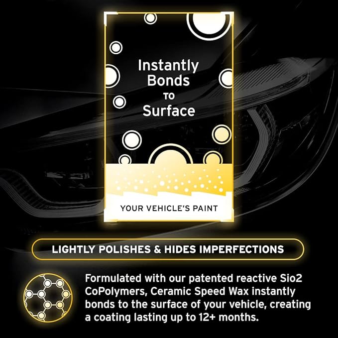 Ethos Ceramic Speed Wax - Ceramic Coating for Cars - Ceramic Coating Car Wax Spray - Ceramic Car Wax Polish Hydrophobic Top Coat Polish Formulated with Reactive Sio2 Copolymers