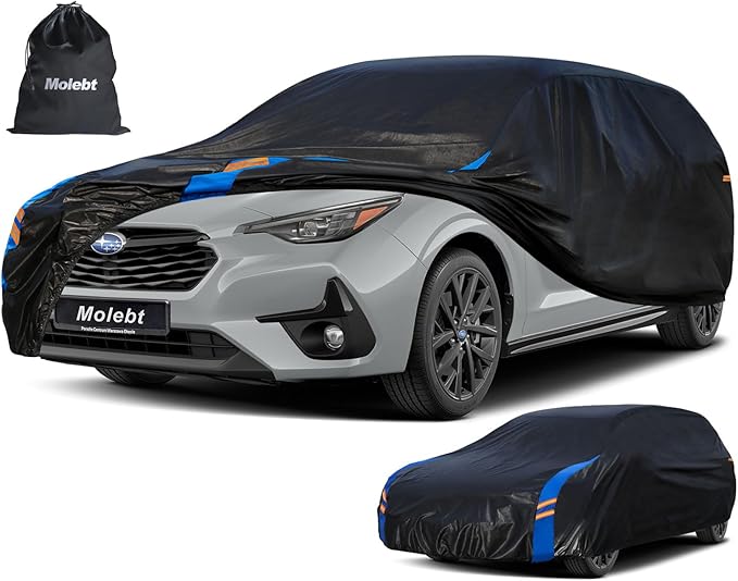 Car Cover Waterproof All Weather for Automobiles, Full Exterior Covers for Hatchback (163-178 inch) Universal Fit for Toyota Corolla, Mazda 3, etc. Rain Winter Sun Snow Protection.