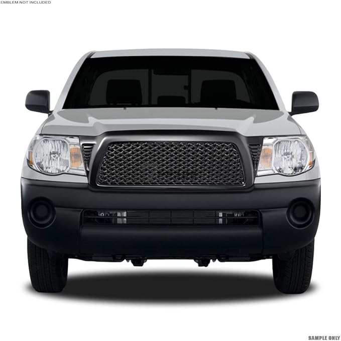 Matte Black Dragon Mesh Front Hood Bumper Grill Grille Gurad Guard ABS Compatible With 05-11 Toyota Tacoma
