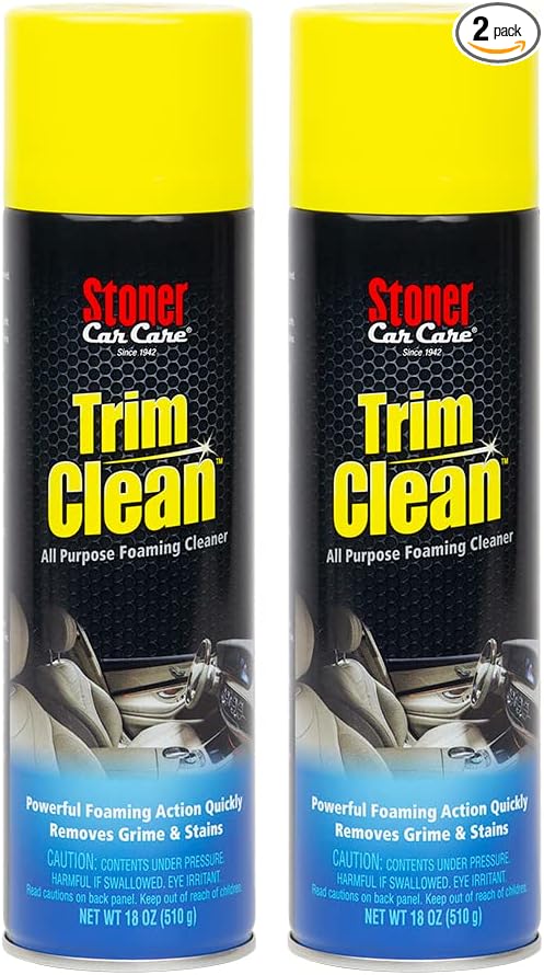 Stoner Car Care 91134–2PK Trim Clean All-Purpose Fast Acting Powerful Foaming Cleaner Quickly Removes Grime and Stains From Trim, Consoles, and More To Restore Automotive Interiors, 18 Oz, Pack of 2