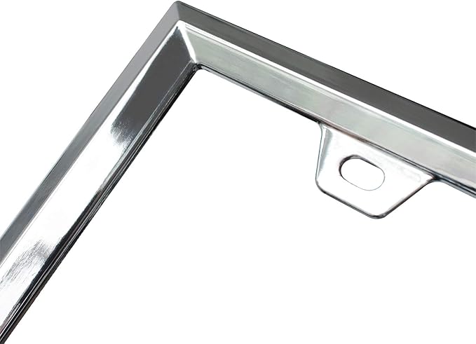3D Chrome License Plate Frames, Pure Zinc Alloy Metal (Triangle Pattern)