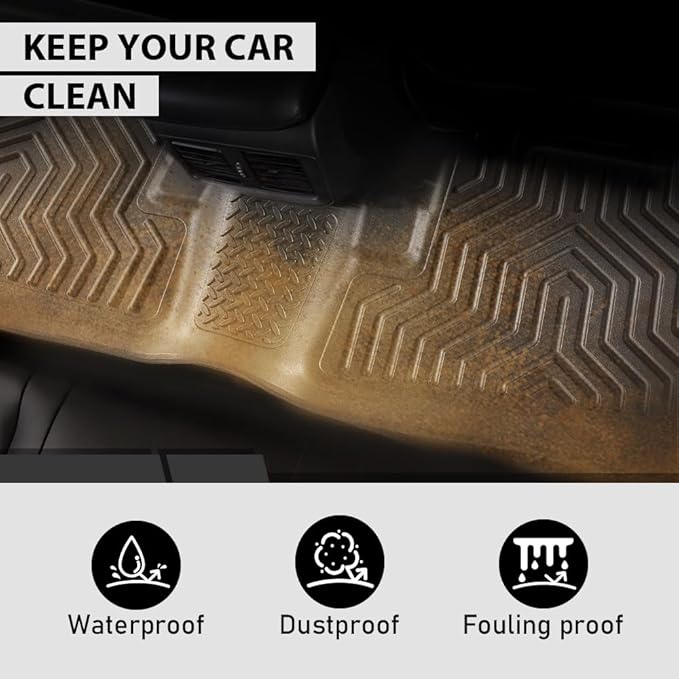 G-PLUS Floor Mats Compatible with Ford C-Max 2013-2018/Fits Ford Escape 2013-2019 TPE All Weather Full Cover Protection 3 Piece Black
