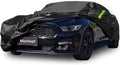 Car Cover Custom Fit for Ford Mustang 2005-2025, Waterproof All Weather GT Cover Outdoor Dustproof Shelby Coupe Cover with Door Zipper Black