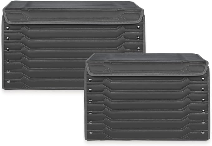 Foldable Trunk Organizer For Car - Trunk Organizers Car Storage - Collapsible Auto Trunk Organizer With Lid - Small And Large Cargo Organizer - Trunk Organization (Highway 17+21)