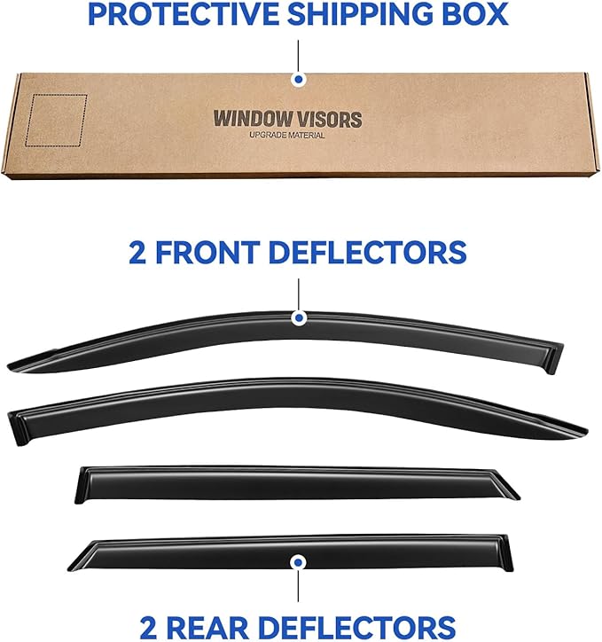 Window Visors Rain Guards for 2016 2017 2018 2019 2020 2021 Hyundai Tucson, Out-Channel Window Vent Wind Deflectors Visors Shades for 16 17 18 19 20 21 Tucson