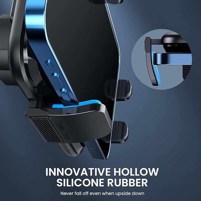 Qifutan Car Phone Holder with Anti-Slip Rubber, 360 Rotating Ball Joint, and Adjustable Support Ring for iPhone and Other Smartphones