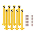 8 Pack Safety Bollard Post, 48 Inch Height 4.5 Inch Diameter Yellow Pipe Safety Steel Bollards with Anchor Bolts and Wrench, Steel Bollards for Road Warning Construction Traffic Control