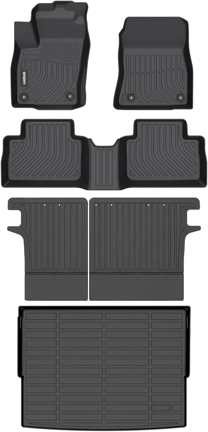 GINOWY-Floor Mats & Cargo Liner for Nissan Kicks 2025 2026, TPE All Weather 2025 Kicks Car Floor Mats, Backrest Mats Non-Slip Trunk Mat Kicks Floor Liners Accessories Black