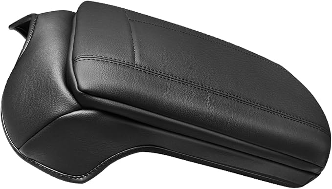 Muslogy Center Console Armrest Cover Compatible with Ford F250 F350 F450 2011-2016 Super Duty Comfort Armrest Pad Arm Rest Cushion Vegan Leather Protector 1-Inch Extra Thick(Bucket Seat ONLY)