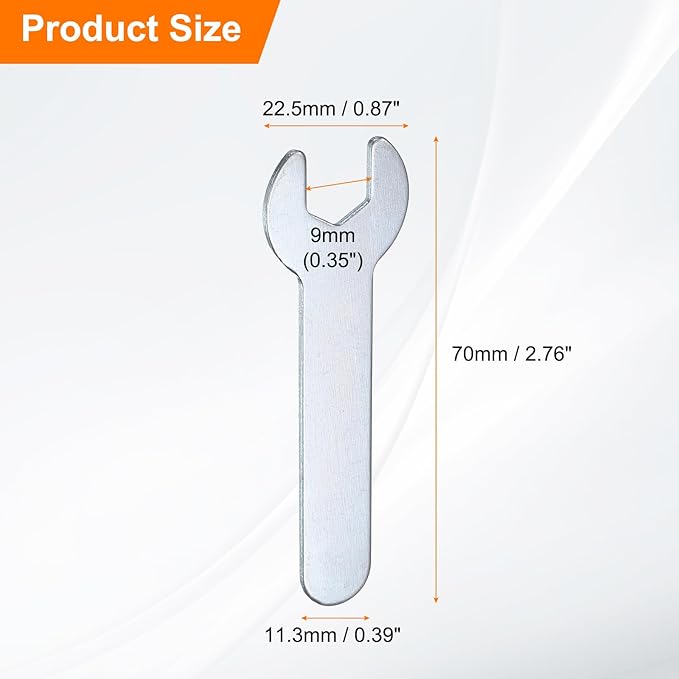 HARFINGTON 10pcs Small Wrench 10x70x1.5mm Metric U-Shaped Single Open Ended Spanner Super Thin Flat Head Galvanizing Wrench for Automotive Repair Furniture Assembly