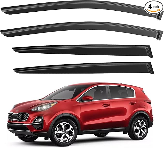 Window Visors Rain Guards for 2017 2018 2019 2020 2021 2022 Kia Sportage, Out-Channel Window Vent Wind Deflectors Visors Shades for 17-22 Sportage