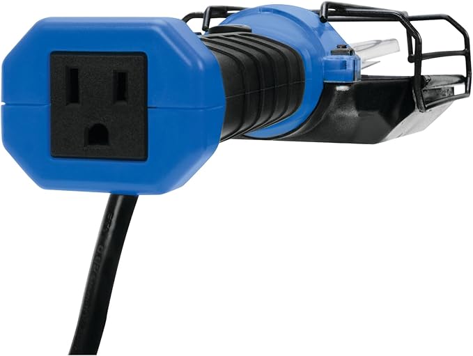 Performance Tool W2237 25' 18GA 1,000 lumen 120V LED Drop Light with Extra Built in 120V Outlet, 1 Pack