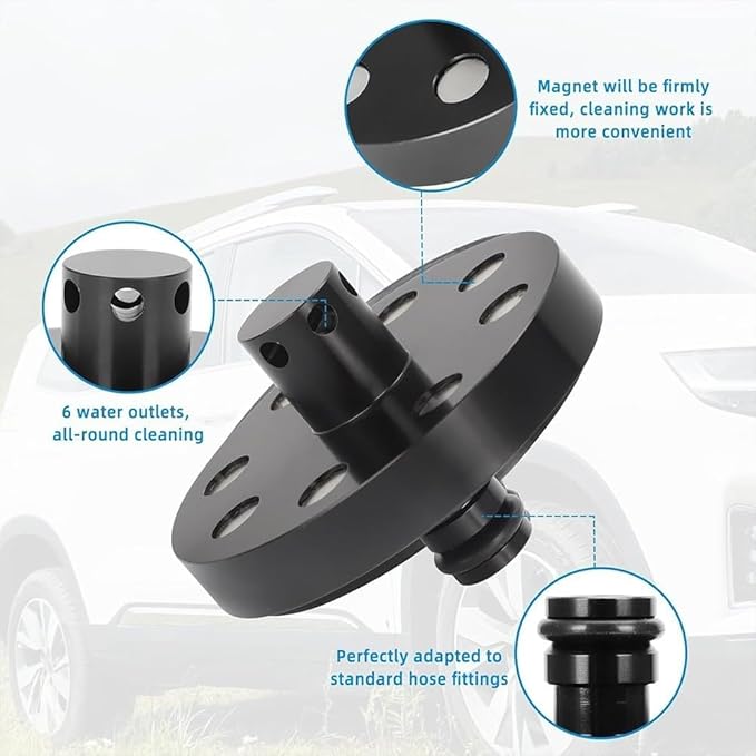 O-Ring Chassis Cleaner Flusher Kit,360° Spinning Nozzle, Undercarriage Cleaner with Quick Coupling, Efficient Wheel Arches/Undercarriage Cleaner Powerful Cleaning in Hidden Areas for All Car (4pc)