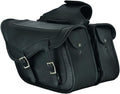 GARGOYLE BELLS Motorcycle Saddle Bags Genuine Leather Motorcycle Luggage Bag For Softails Sportsters and Choppers (No Stud, Black, 13”x13“x10”)