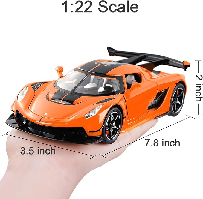 Toy Cars Model Jesko 1/22 Diecast Metal Sports Toy Cars for Boys, Alloy Collectible Model Car with Sound and Lights, Race Model Car for Kids