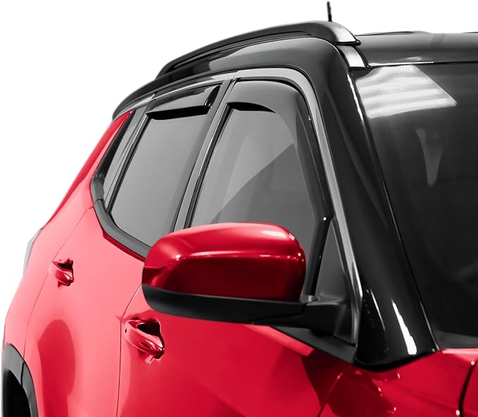 Voron Glass in-Channel Extra Durable Rain Guards for Jeep Compass 2017-2025, Window Deflectors, Vent Window Visors, 4 Pieces - 200669