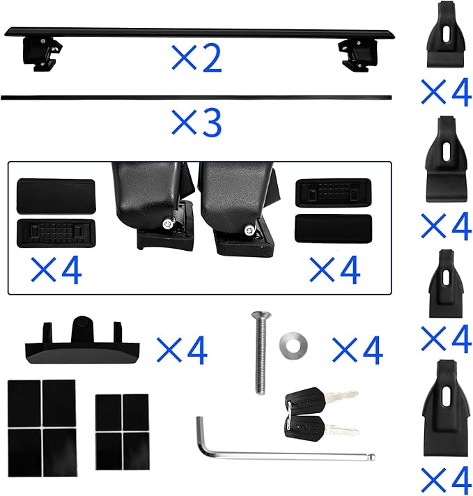 Universal 55" Roof Rack Cross Bars, Adjustable Car Top Roof Rack,Aluminum Locking Crossbars Fit for Car SUV Without Any Types of Side Rails
