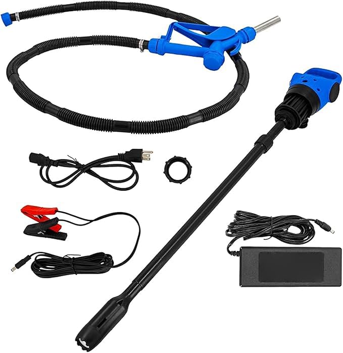 120V AC Electric Drum Pump with 12V DC Power, 55 Gallon Drum Pump with Built-in 2-Inch Bung Adapter, 5 Gallons Per Minute Flow Rate Liquid Transfer for DEF Diesel Water Antifreeze