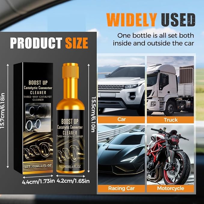 Catalytic Cleaner, Boost Up Catalytic, Boost Up Catalytic Converter Cleaner Auto Parts EngineFuel and Exhaust Pipe Cleaners,Fuel System Treatment Oil for Gas and Diesel Car (1PCS)