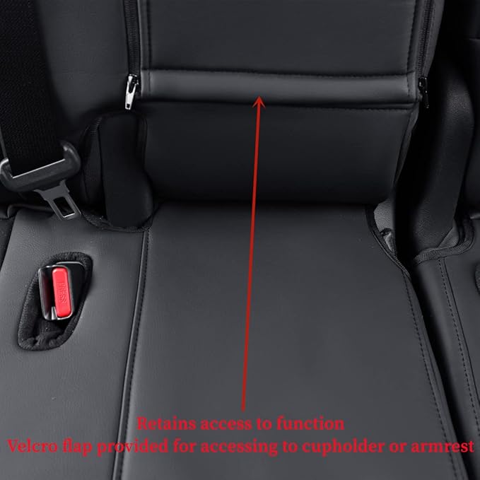 coverdream Custom Seat Covers Compatible with Select Toyota Camry Hybrid LE,Hybrid SE 2018 2019 2020 2021 2022 2023 Models - Leatherette (Black/Red,Full Set)