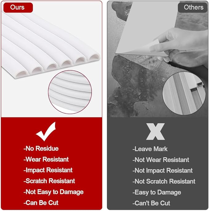 Garage Wall Protector, zxbaers Strong Self-Adhesive Rubber Bumper Protectors for Car SUV Doors, Anti-Scratch and Waterproof Garage Wall Strip, 2.7in x 10FT