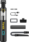 Fanttik Slim V8 Mate Cordless Car Vacuum Suction Power 12000Pa, Portable Mini Vacuum with Flexible Hose and Pet Brush, Type-C Charge, Portable for Car, Office Desk, Keyboards, Black