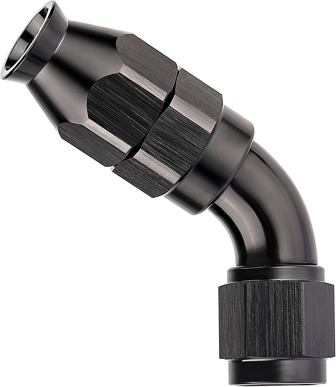 EVIL ENERGY 4AN 60 Degree PTFE One Piece Full Flow End Hose Fitting Aluminum Black