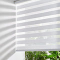 Persilux Zebra Blinds for Windows, Cordless Roller Shades for Windows Room Darkening Roller Blinds (44" W x 72" H, White) Light Control for Day and Night Light Filtering Sheer Shades for Home