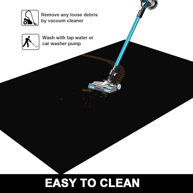 AiBOB Oil Spill Mat, Garage Floor Mat Under Car, 6ft X 8 ft, Waterproof Backing Absorbent Pad Protects Floor, Durable, Reusable, Black