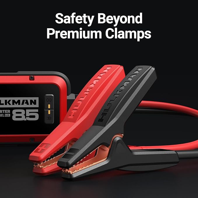 Hulkman Alpha85,Carmine Red, 2000A 74Wh Smart Jump Starter, 12V Portable Car Battery Booster with 3.3" Display, USB-C Power Pack,Includes 65W Wall Charger, Jumper Cables for up to 8.5L Gas/6.0L Diesel