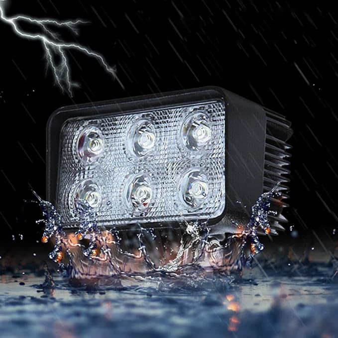 2PACK 18W Rectangle High Power 12/24 volt LED Work Light, 2400LM Foglight Waterproof Flood Driving Light for Tractor,Truck,ATV,Boat, 4x4 Offroad
