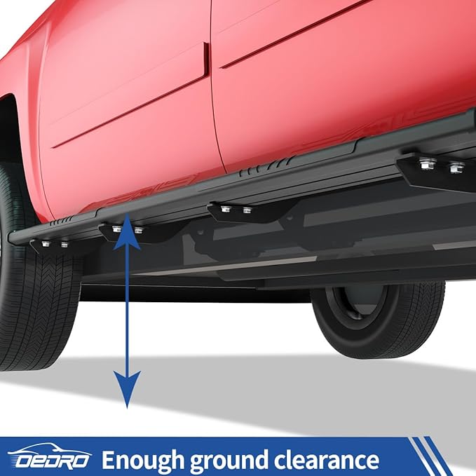 OEDRO Running Boards Compatible with 2019-2025 Chevy Silverado/GMC Sierra 1500, 2020-2025 2500HD 3500HD Crew Cab(Excl. 2019 1500 LD/Limited), Bolt-on Side Steps Steel Nerf Bars