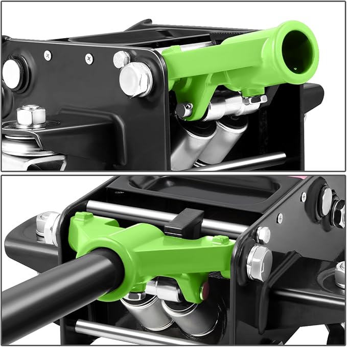 DNA MOTORING Low Profile Hydraulic Trolley Service/Floor Jack, 4 Ton (8000 lbs) Capacity, Lifting Range 4.5"-20", Green, TOOLS-00307-GR