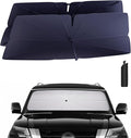 Windshield Sun Shade Umbrella: Custom Fit for 2017-2024 Nissan Armada SV/SL/Platinum/Midnight Edition (Y62) - Double Thickened Foldable Sunshade, Superior UV & Heat Protection, Keeps SUV Cool