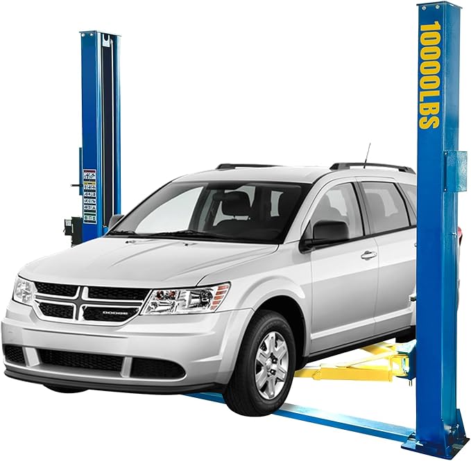 110V Two Post Car Lift 10,000 LBS Heavy Duty Floor Plate 2 Posts Auto Hoist Truck Lift for Garage w/ 36 Months Parts Replacement