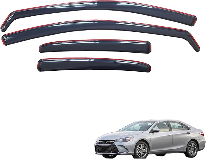 inchannel Window Visor Deflector Compatible with Toyota Camry Sedan 2018-2024 Sun/Rain Guards Outside Mount Smoke 4pcs