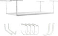 SafeRacks 4x8 Overhead Garage Storage Rack Heavy Duty - White (12"-21") - Holds 600 lb