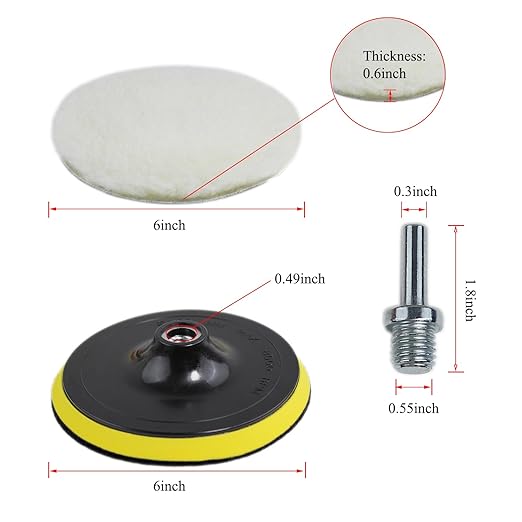 Car Foam Polishing Buffing Kit,Polishing Buffing Pads,Wool Pads,Polishing & Buffing Wheels,for Headlights & Car Body Car Foam Car Wax & Buffer Kits (6)