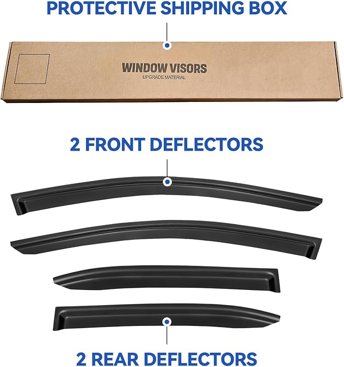 Window Visors Rain Guards Shield for 2019-2025 Toyota Corolla Sedan, Out-Channel Window Vent Wind Deflectors Visors Shades for 19-25 Corolla Sedan